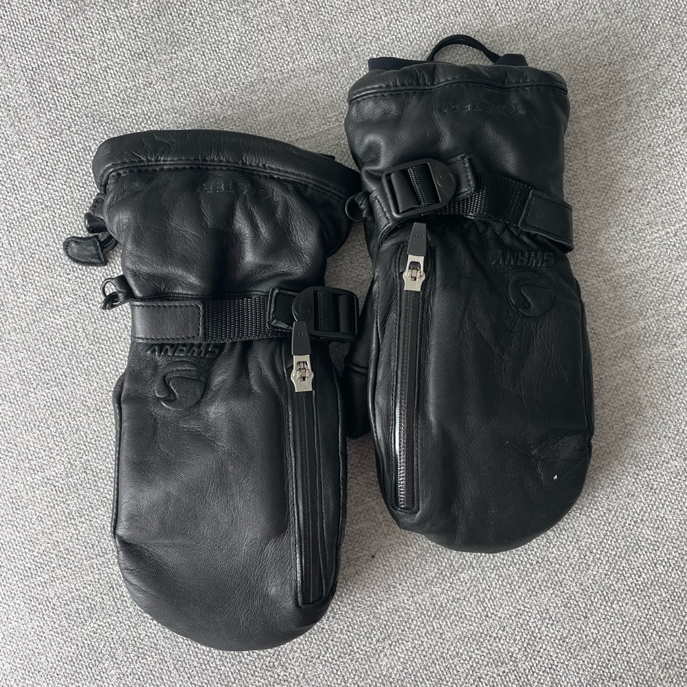 Swany leather ski mittens